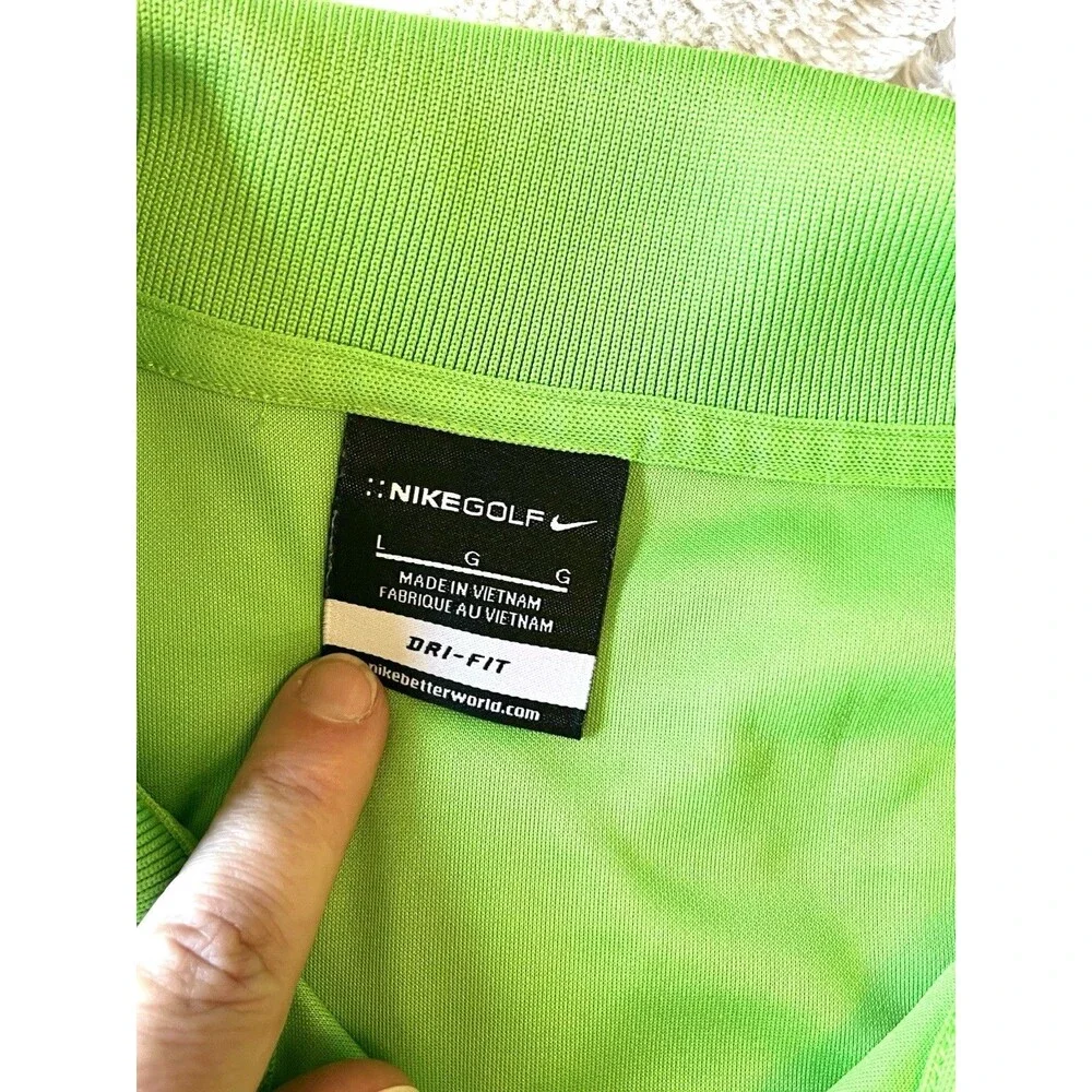 Nike Golf Dri-FIT Polo Shirt Men’s Large Green Performance Golf Timber Products